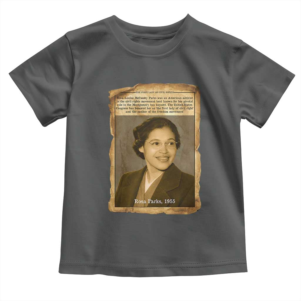 Vintage Rosa Parks Toddler T Shirt First Lady Of Civil Rights TS12 Dark Heather Print Your Wear