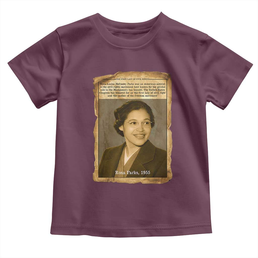 Vintage Rosa Parks Toddler T Shirt First Lady Of Civil Rights TS12 Maroon Print Your Wear