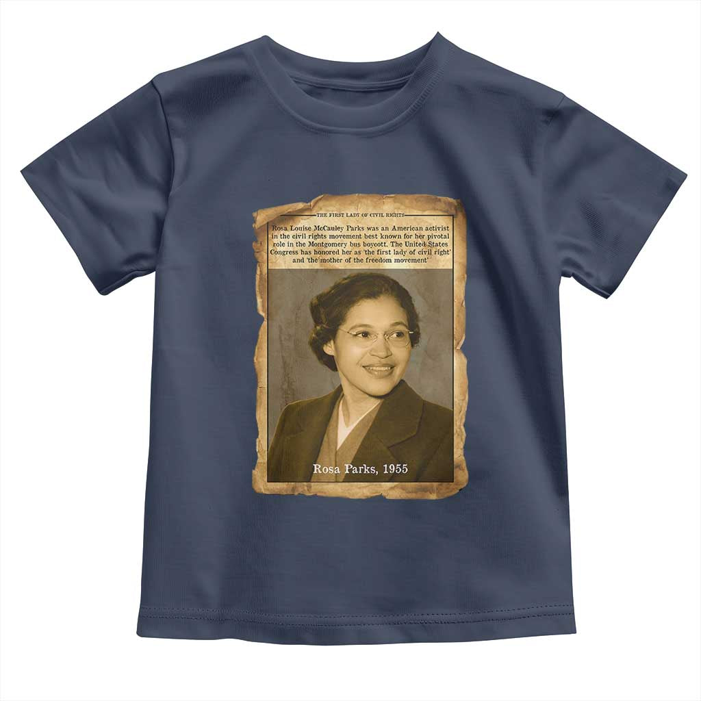 Vintage Rosa Parks Toddler T Shirt First Lady Of Civil Rights TS12 Navy Print Your Wear