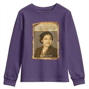 Vintage Rosa Parks Youth Sweatshirt First Lady Of Civil Rights TS12 Purple Print Your Wear
