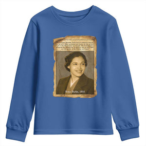Vintage Rosa Parks Youth Sweatshirt First Lady Of Civil Rights TS12 Royal Blue Print Your Wear