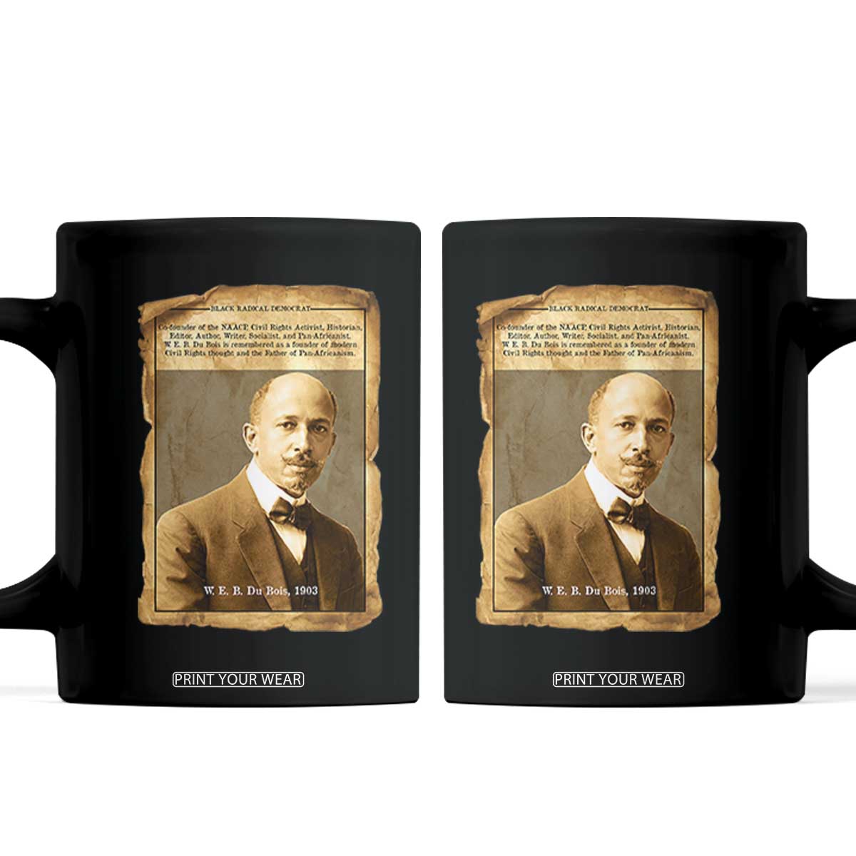 Vintage Newspaper W E B Du Bois Coffee Mug Civil Rights Pioneer TS12 Black Print Your Wear