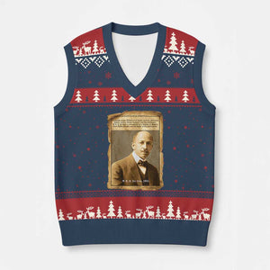 Vintage Newspaper W E B Du Bois V-Neck Knit Sweater Vest Civil Rights Pioneer TS12 Navy Red Print Your Wear