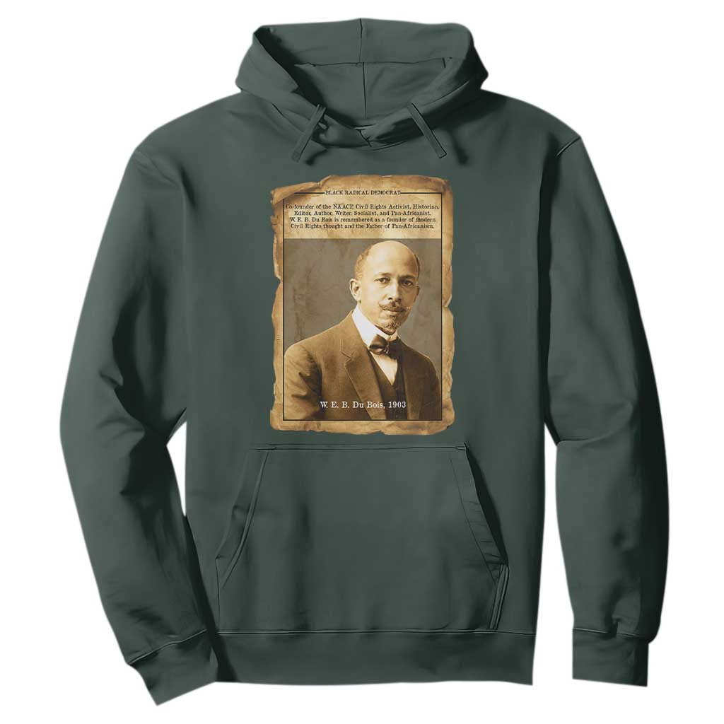Vintage Newspaper W E B Du Bois Hoodie Civil Rights Pioneer TS12 Dark Forest Green Print Your Wear