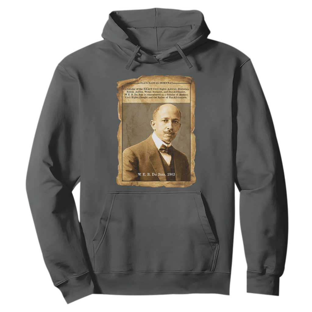 Vintage Newspaper W E B Du Bois Hoodie Civil Rights Pioneer TS12 Dark Heather Print Your Wear