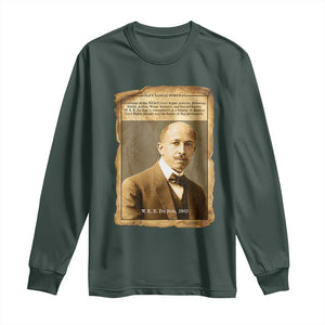 Vintage Newspaper W E B Du Bois Long Sleeve Shirt Civil Rights Pioneer TS12 Dark Forest Green Print Your Wear