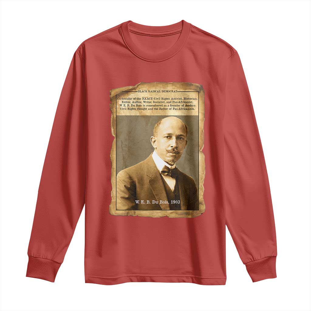 Vintage Newspaper W E B Du Bois Long Sleeve Shirt Civil Rights Pioneer TS12 Red Print Your Wear