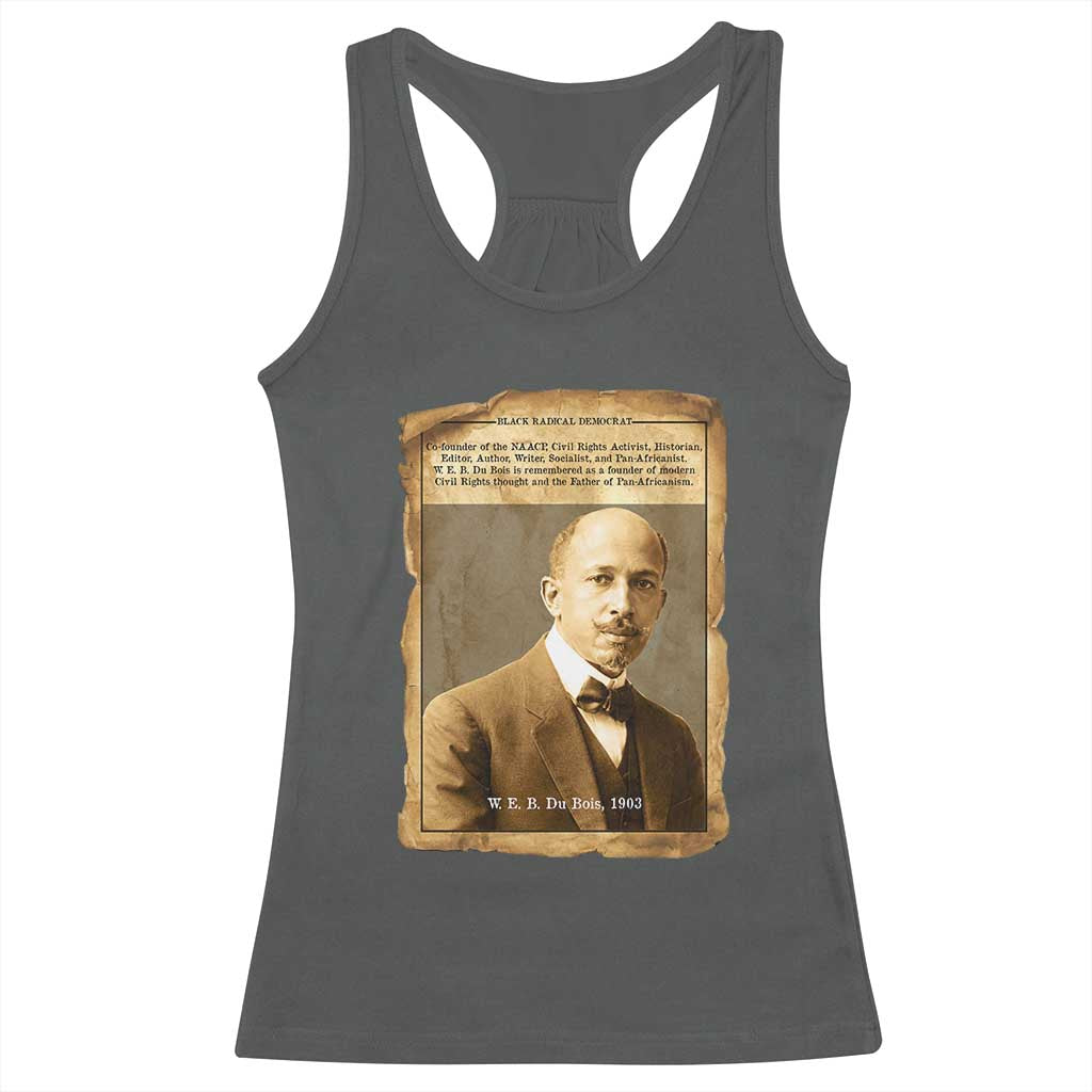 Vintage Newspaper W E B Du Bois Racerback Tank Top Civil Rights Pioneer TS12 Dark Heather Print Your Wear