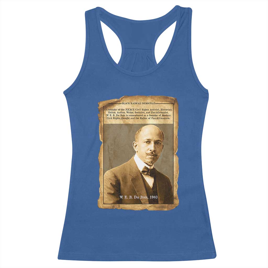 Vintage Newspaper W E B Du Bois Racerback Tank Top Civil Rights Pioneer TS12 Royal Blue Print Your Wear