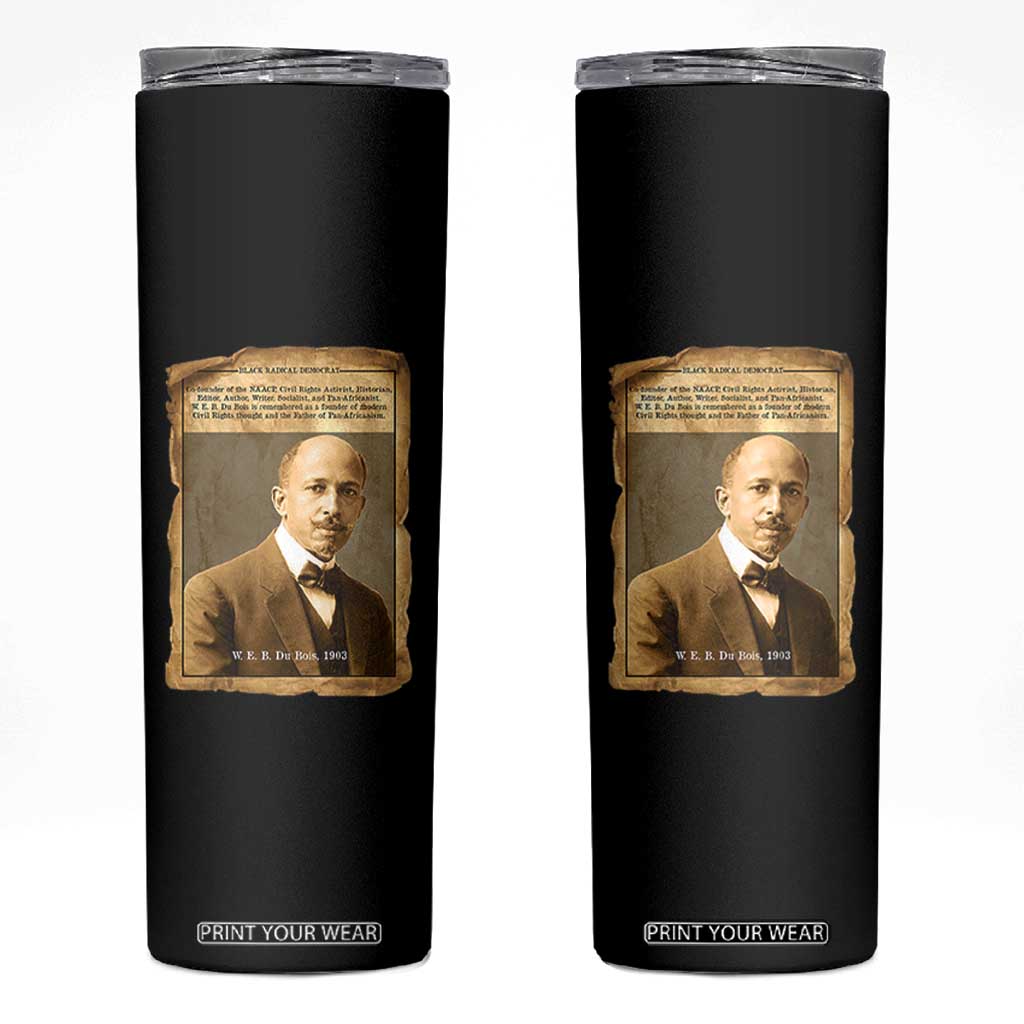 Vintage Newspaper W E B Du Bois Skinny Tumbler Civil Rights Pioneer TS12 Black Print Your Wear