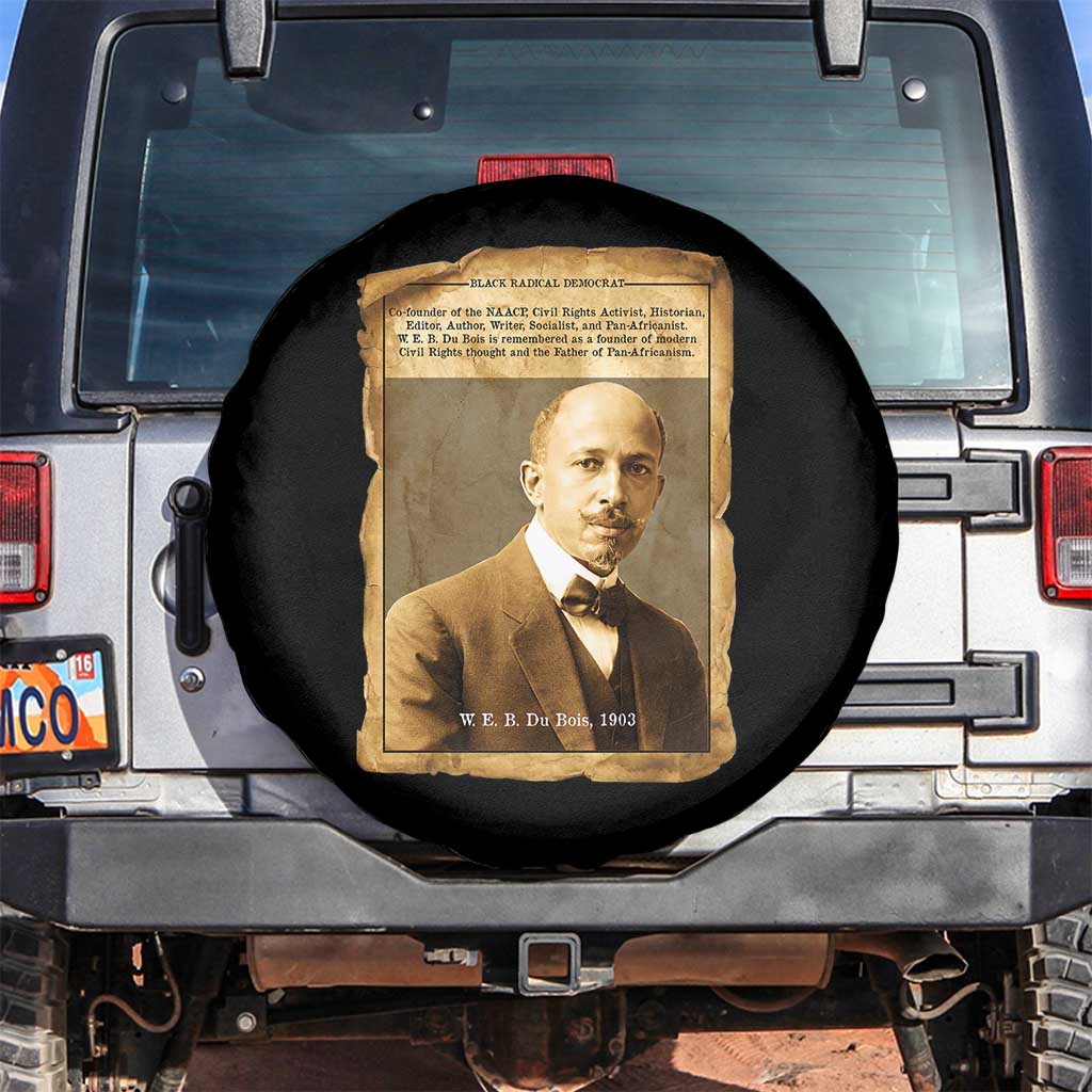 Vintage Newspaper W E B Du Bois Spare Tire Cover Civil Rights Pioneer TS12 No hole Black Print Your Wear