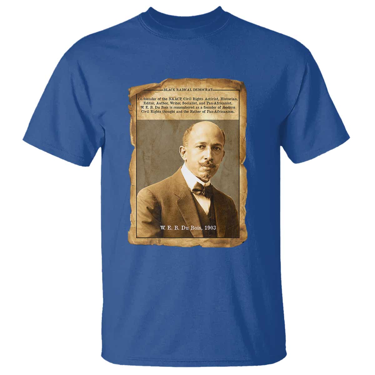Vintage Newspaper W E B Du Bois T Shirt Civil Rights Pioneer TS12 Royal Blue Print Your Wear