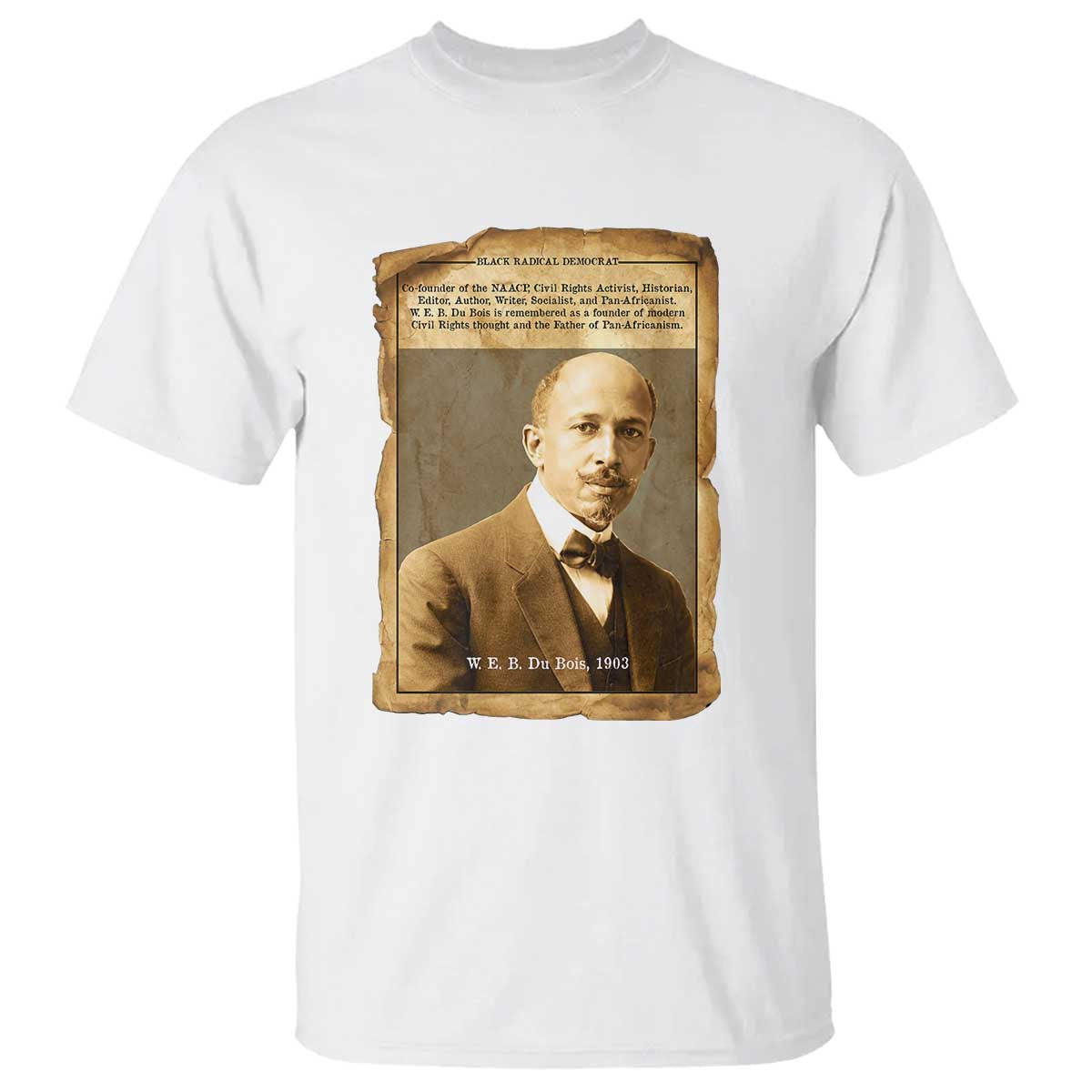 Vintage Newspaper W E B Du Bois T Shirt Civil Rights Pioneer TS12 White Print Your Wear