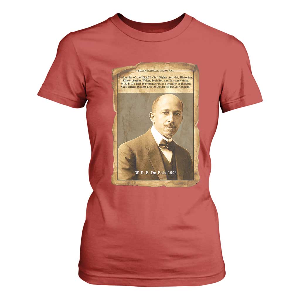 Vintage Newspaper W E B Du Bois T Shirt For Women Civil Rights Pioneer TS12 Red Print Your Wear