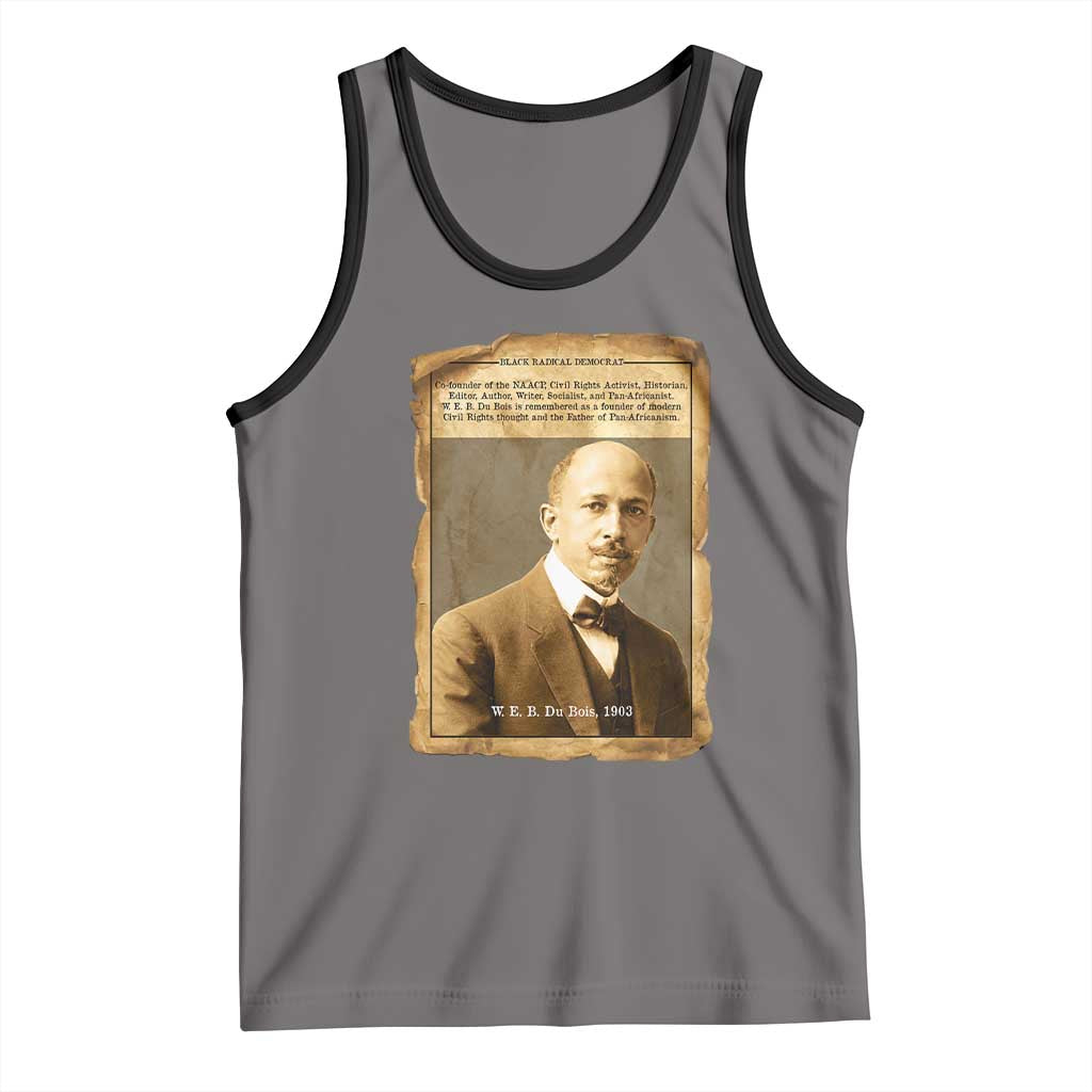 Vintage Newspaper W E B Du Bois Tank Top Civil Rights Pioneer TS12 Deep Heather Black Print Your Wear