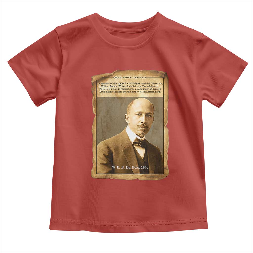 Vintage Newspaper W E B Du Bois Toddler T Shirt Civil Rights Pioneer TS12 Red Print Your Wear