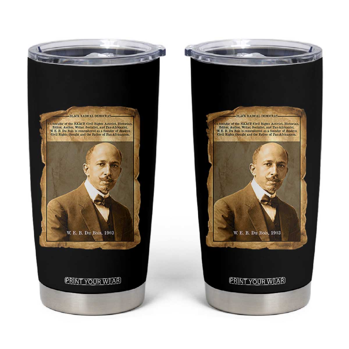 Vintage Newspaper W E B Du Bois Tumbler Cup Civil Rights Pioneer TS12 Black Print Your Wear
