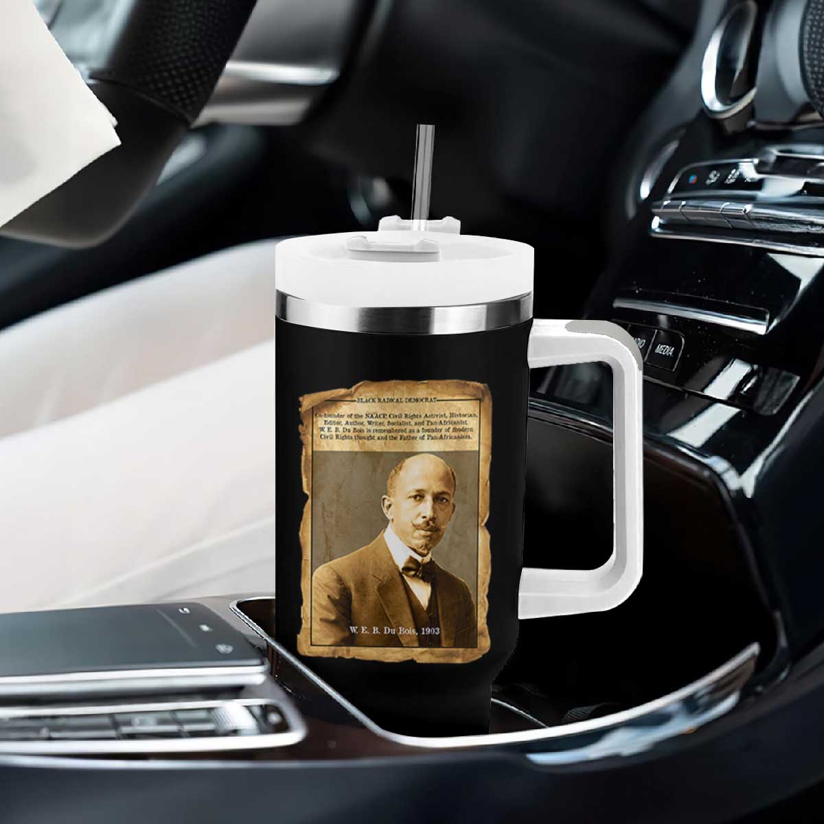 Vintage Newspaper W E B Du Bois Tumbler With Handle Civil Rights Pioneer TS12 Print Your Wear