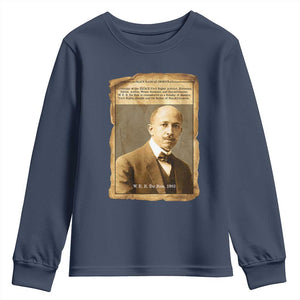 Vintage Newspaper W E B Du Bois Youth Sweatshirt Civil Rights Pioneer TS12 Navy Print Your Wear