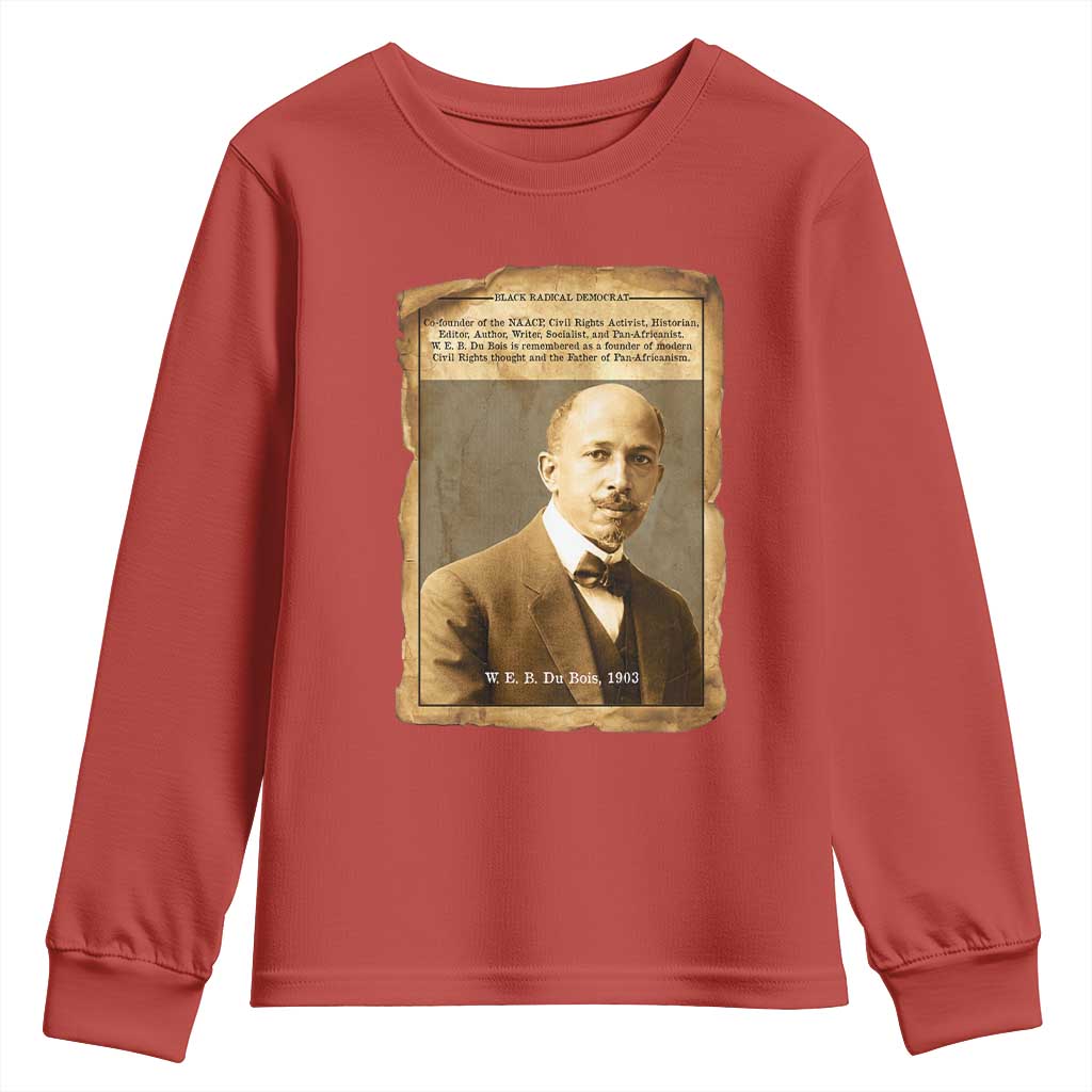 Vintage Newspaper W E B Du Bois Youth Sweatshirt Civil Rights Pioneer TS12 Red Print Your Wear