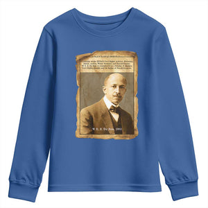 Vintage Newspaper W E B Du Bois Youth Sweatshirt Civil Rights Pioneer TS12 Royal Blue Print Your Wear