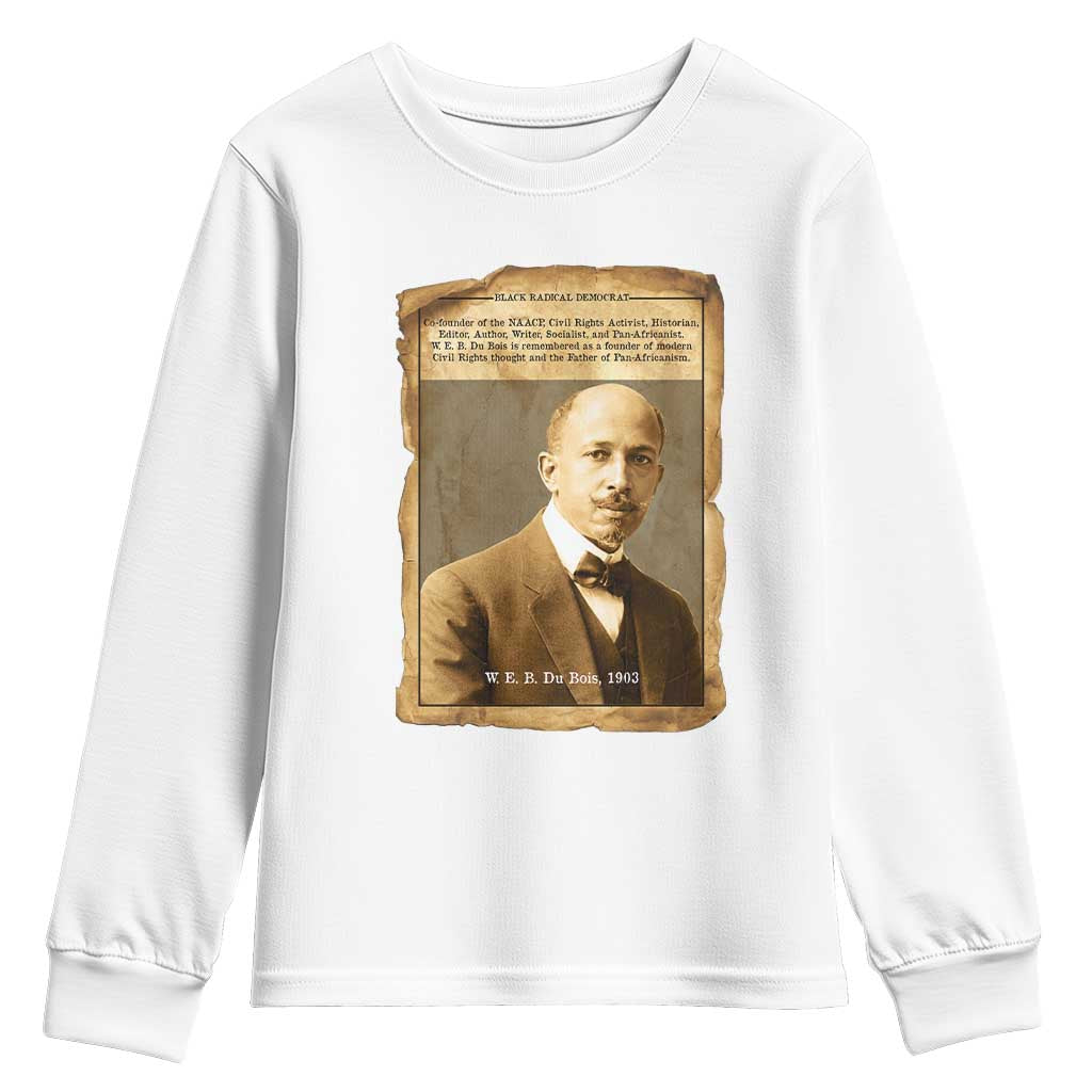 Vintage Newspaper W E B Du Bois Youth Sweatshirt Civil Rights Pioneer TS12 White Print Your Wear