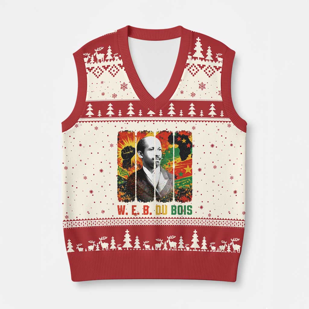 W E B Du Bois V-Neck Knit Sweater Vest Civil Rights Leader Gift TS12 Beige Red Print Your Wear