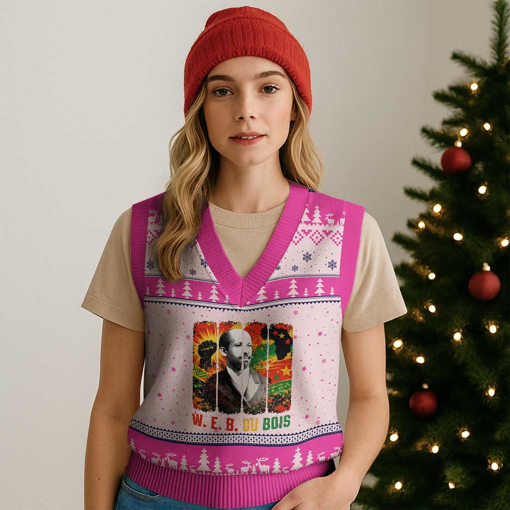 W E B Du Bois V-Neck Knit Sweater Vest Civil Rights Leader Gift TS12 Hot Pink Print Your Wear