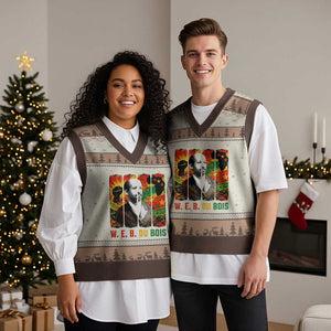 W E B Du Bois V-Neck Knit Sweater Vest Civil Rights Leader Gift TS12 Mocha Mousse Print Your Wear