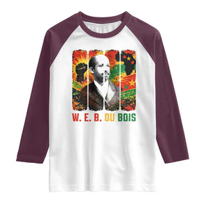 W E B Du Bois Raglan Shirt Civil Rights Leader Gift TS12 White Maroon Print Your Wear