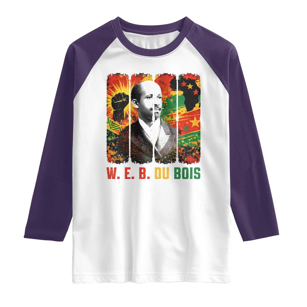 W E B Du Bois Raglan Shirt Civil Rights Leader Gift TS12 White Purple Print Your Wear