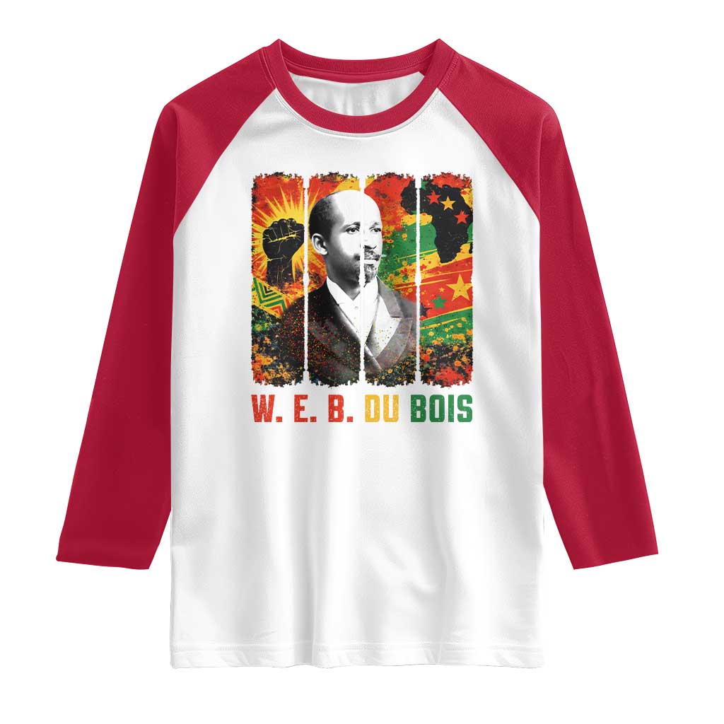 W E B Du Bois Raglan Shirt Civil Rights Leader Gift TS12 White Red Print Your Wear
