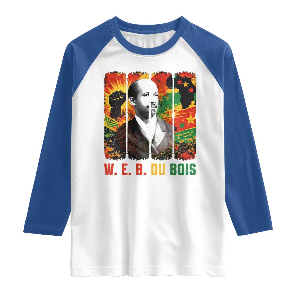 W E B Du Bois Raglan Shirt Civil Rights Leader Gift TS12 White Royal Print Your Wear