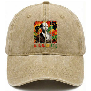 W E B Du Bois Washed Cotton Baseball Cap Civil Rights Leader Gift TS12 Print Your Wear