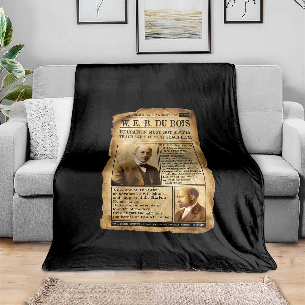 Vintage Newspaper W E B Du Bois Throw Blanket African American Scholar TS12 Print Your Wear