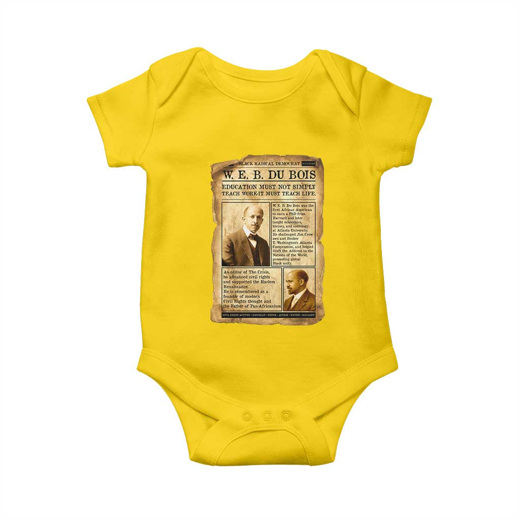 Vintage Newspaper W E B Du Bois Baby Onesie African American Scholar TS12 Daisy Print Your Wear