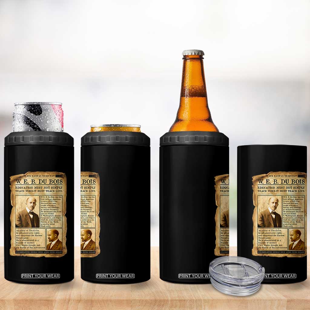 Vintage Newspaper W E B Du Bois 4 in 1 Can Cooler Tumbler African American Scholar TS12 Print Your Wear