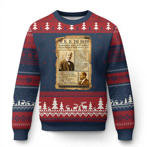 Vintage Newspaper W E B Du Bois Ugly Christmas Sweater African American Scholar TS12 Navy Red Print Your Wear