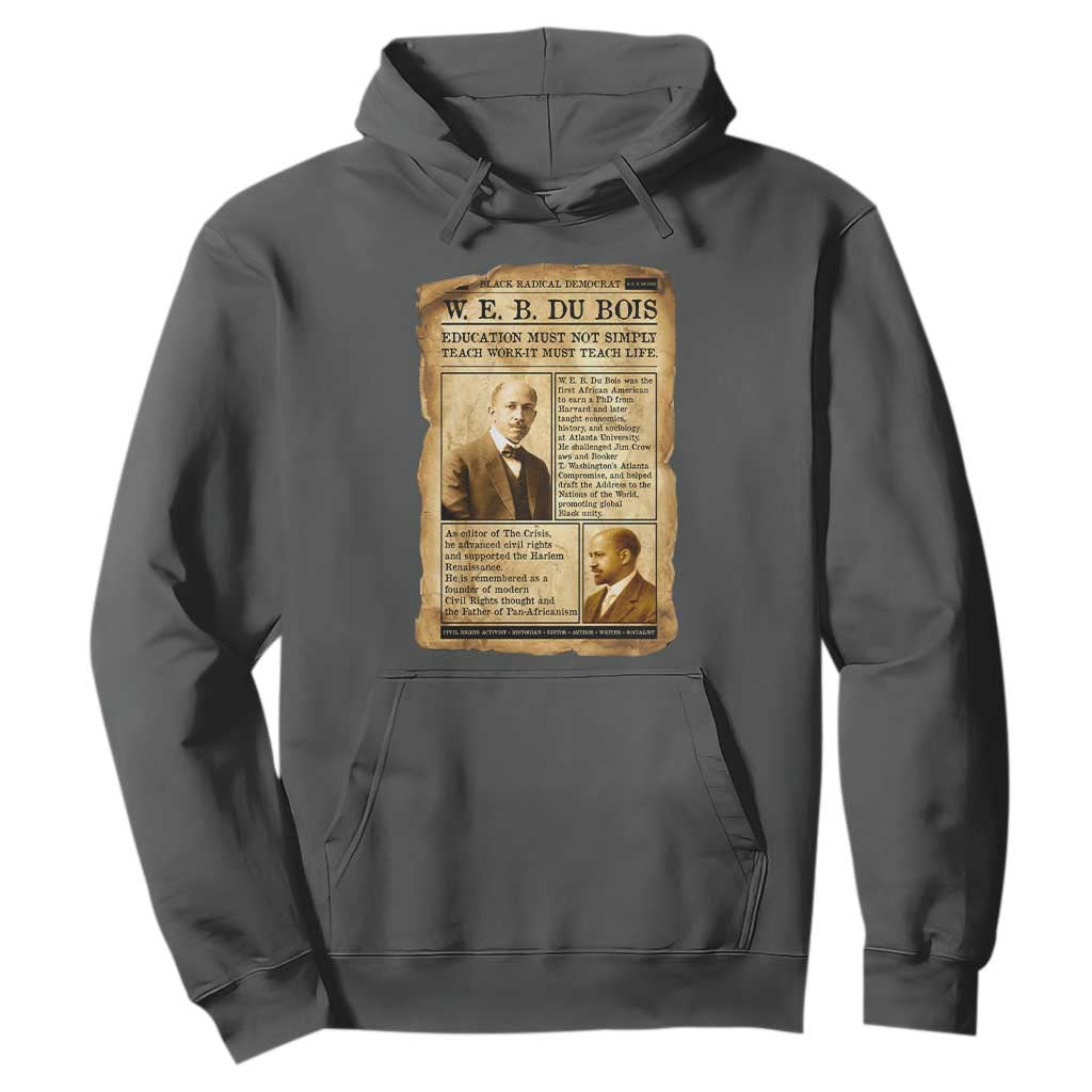 Vintage Newspaper W E B Du Bois Hoodie African American Scholar TS12 Dark Heather Print Your Wear