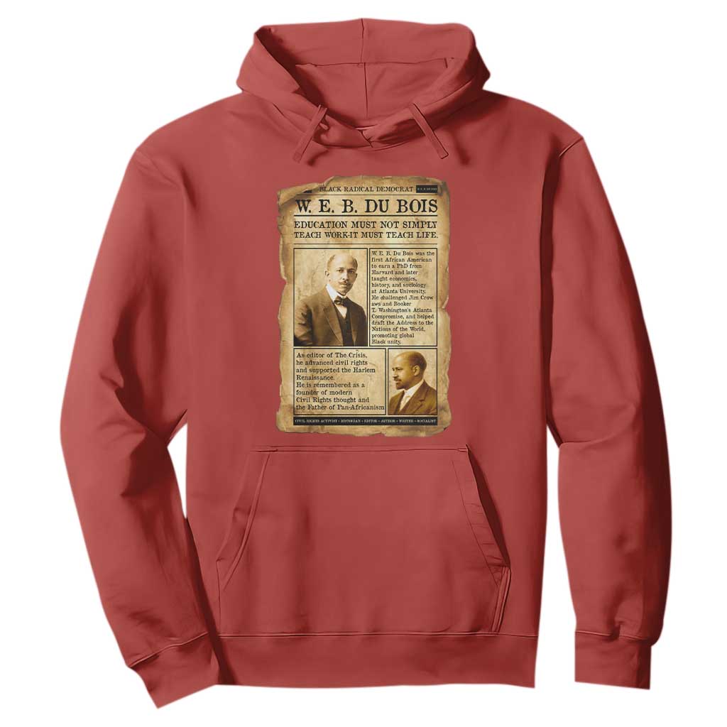Vintage Newspaper W E B Du Bois Hoodie African American Scholar TS12 Red Print Your Wear