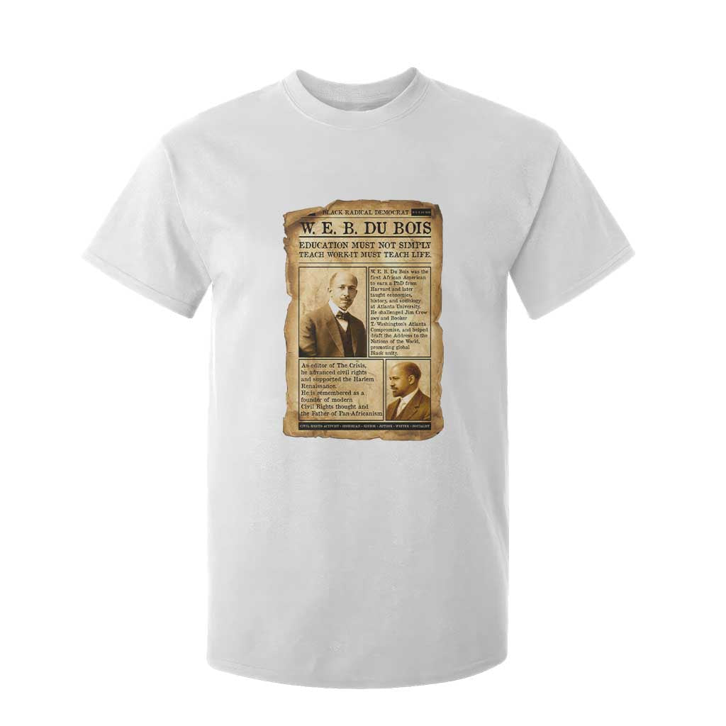 Vintage Newspaper W E B Du Bois T Shirt For Kid African American Scholar TS12 White Print Your Wear