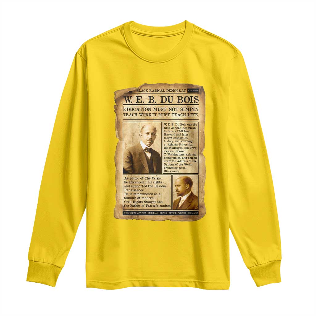 Vintage Newspaper W E B Du Bois Long Sleeve Shirt African American Scholar TS12 Daisy Print Your Wear