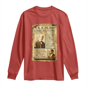 Vintage Newspaper W E B Du Bois Long Sleeve Shirt African American Scholar TS12 Red Print Your Wear