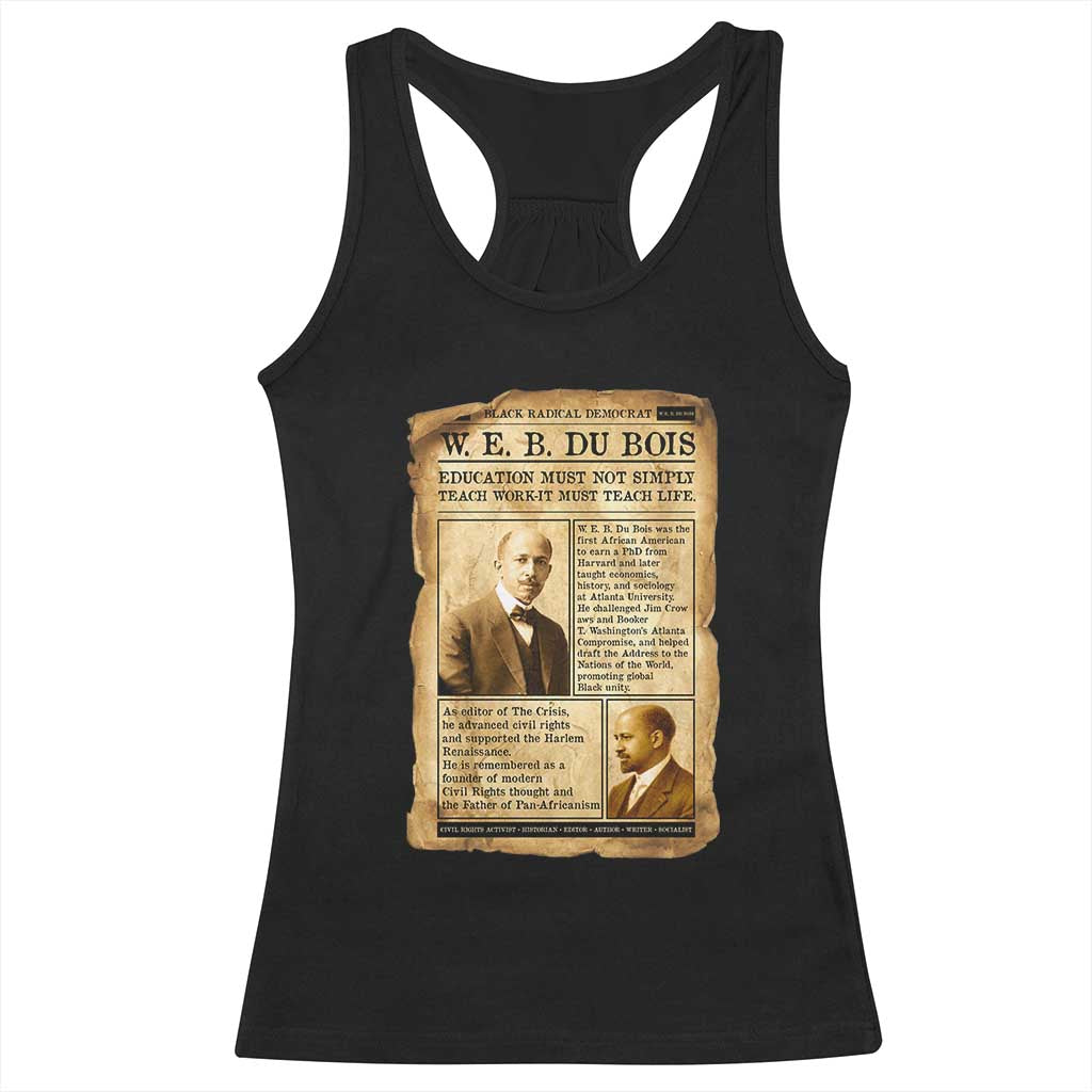 Vintage Newspaper W E B Du Bois Racerback Tank Top African American Scholar TS12 Black Print Your Wear