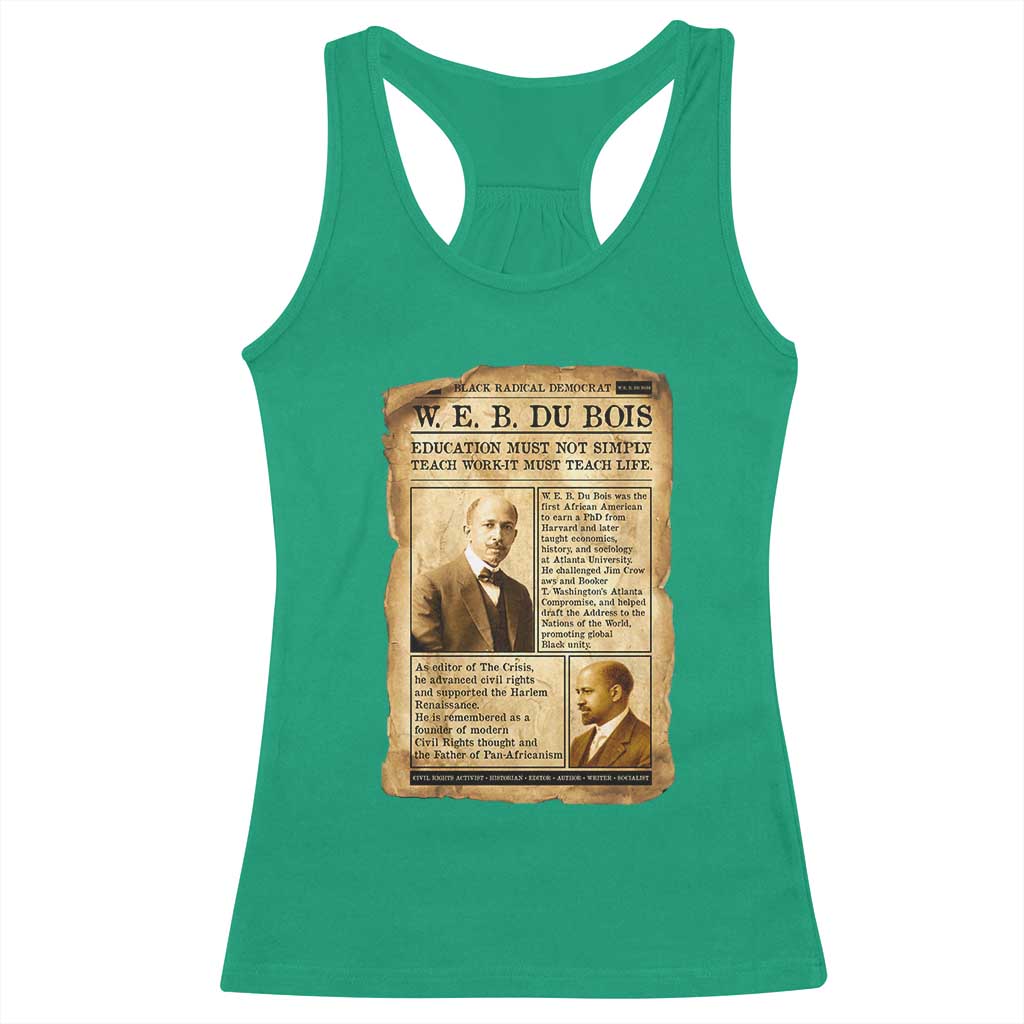 Vintage Newspaper W E B Du Bois Racerback Tank Top African American Scholar TS12 Irish Green Print Your Wear