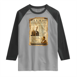 Vintage Newspaper W E B Du Bois Raglan Shirt African American Scholar TS12 Sport Gray Black Print Your Wear