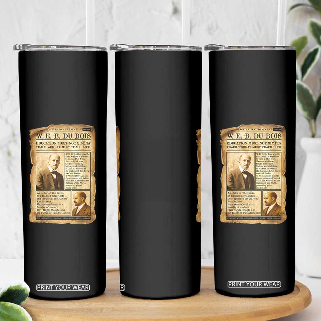 Vintage Newspaper W E B Du Bois Skinny Tumbler African American Scholar TS12 Print Your Wear