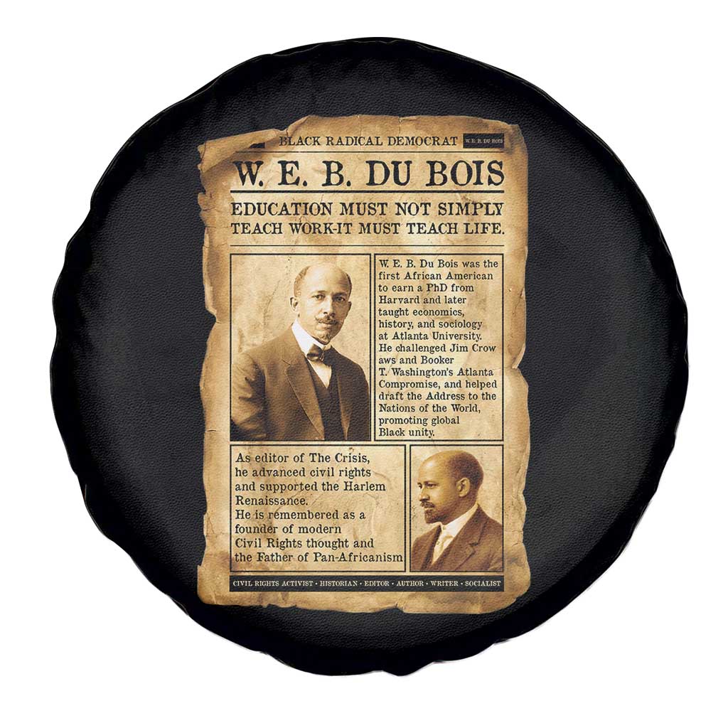 Vintage Newspaper W E B Du Bois Spare Tire Cover African American Scholar TS12 Print Your Wear