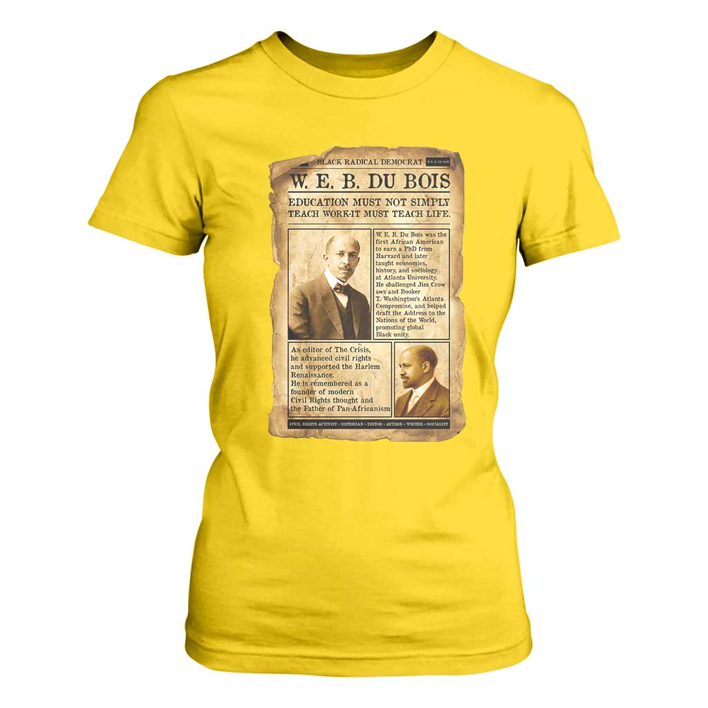 Vintage Newspaper W E B Du Bois T Shirt For Women African American Scholar TS12 Daisy Print Your Wear