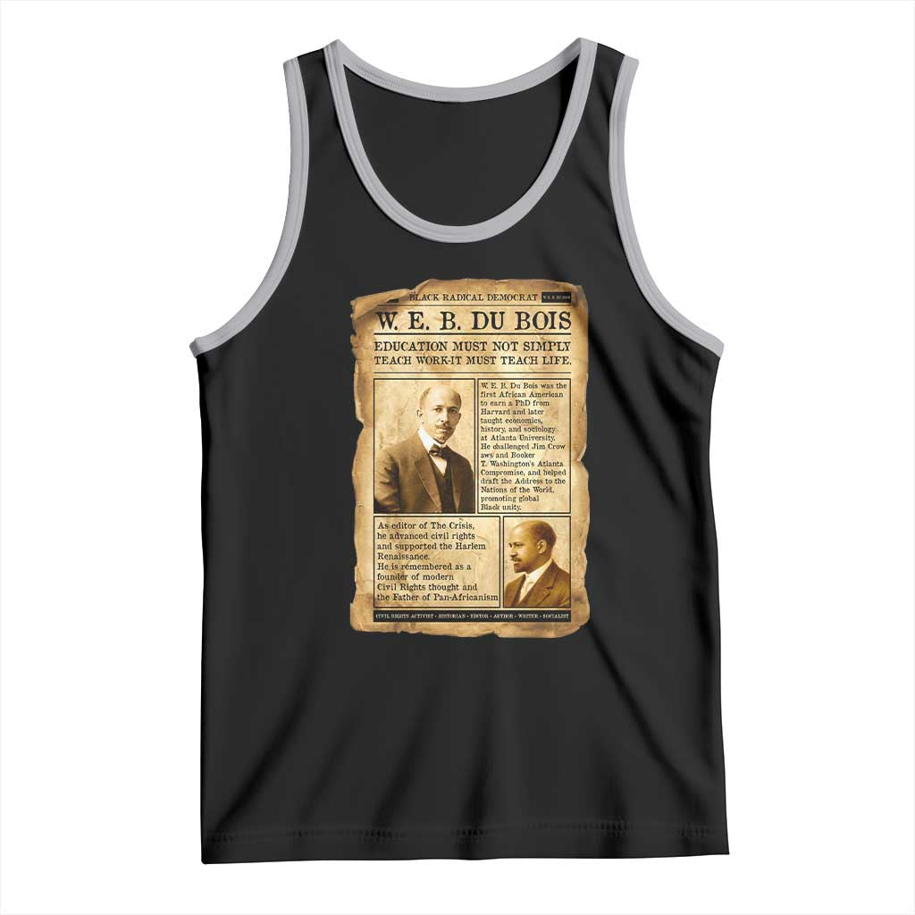 Vintage Newspaper W E B Du Bois Tank Top African American Scholar TS12 Black Athletic Heather Print Your Wear